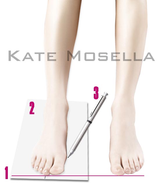 Kate Mosella - 量脚步骤 1